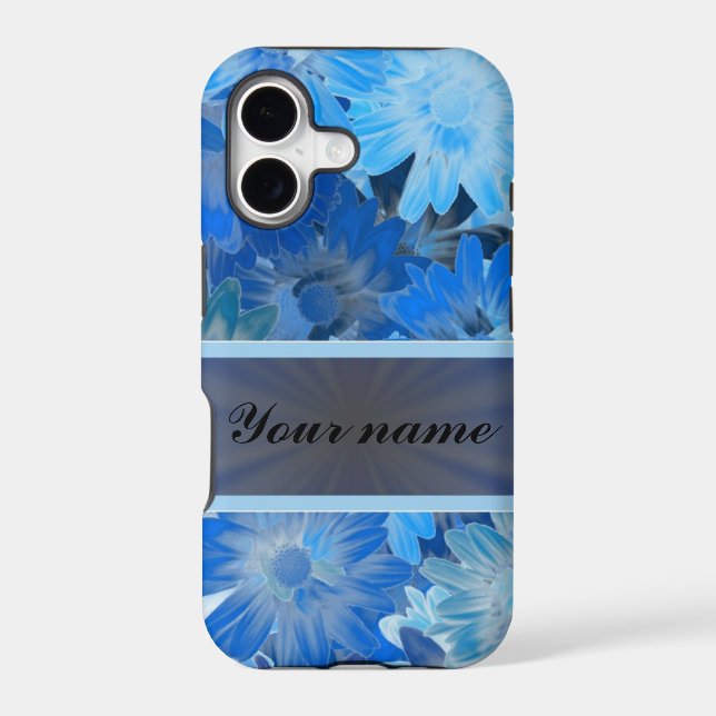 Blue Floral Daisy Pattern Iphone Case (Back)