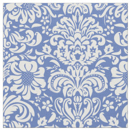 Blue Floral Damask Fabric