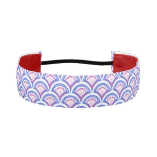 blue floral damask pattern athletic headband