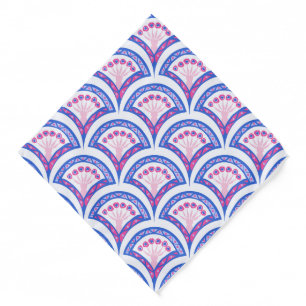 blue floral damask pattern bandana