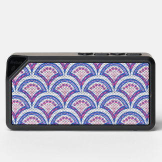blue floral damask pattern bluetooth speaker