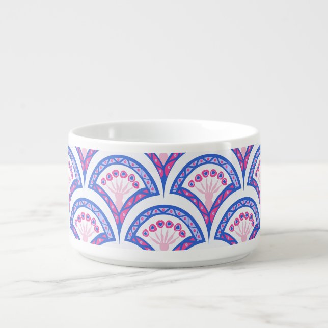 blue floral damask pattern  bowl (Center)