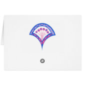 blue floral damask pattern cards (Back Horizontal)
