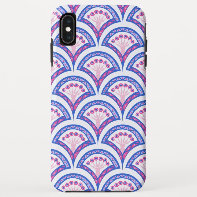 blue floral damask pattern  Case-Mate iPhone case (Back)