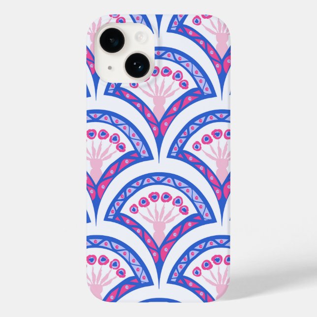 blue floral damask pattern  Case-Mate iPhone case (Back)