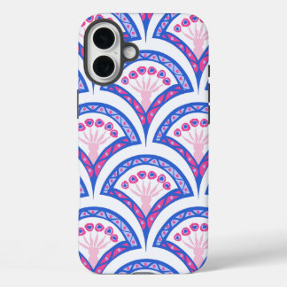 blue floral damask pattern  iPhone 16 plus case