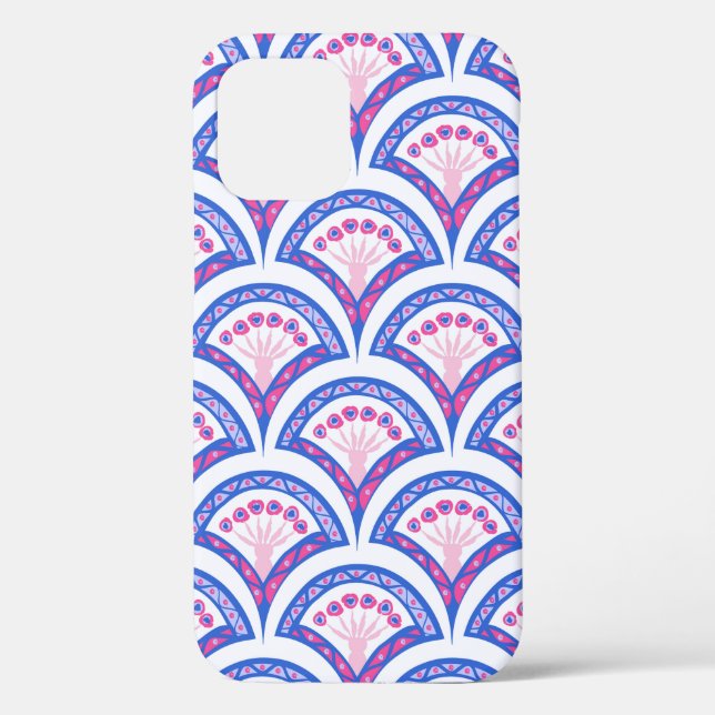 blue floral damask pattern  Case-Mate iPhone case (Back)