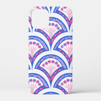 blue floral damask pattern iPhone 12 mini case