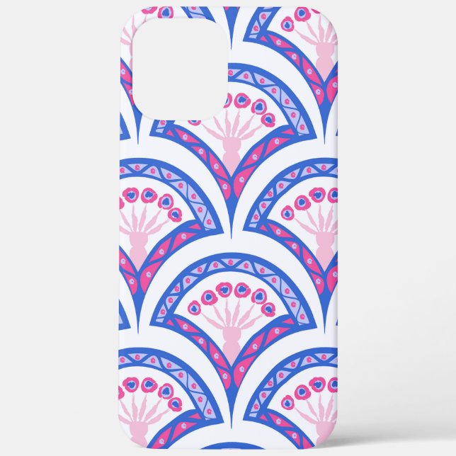 blue floral damask pattern  Case-Mate iPhone case (Back)