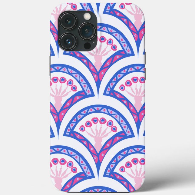 blue floral damask pattern  Case-Mate iPhone case (Back)