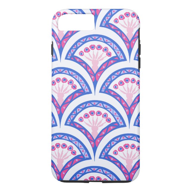 blue floral damask pattern  Case-Mate iPhone case (Back)