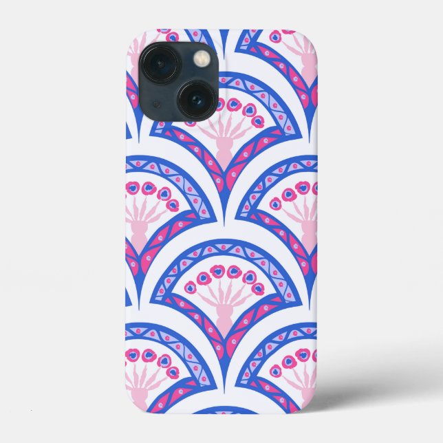 blue floral damask pattern  Case-Mate iPhone case (Back)