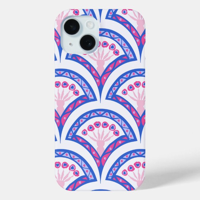 blue floral damask pattern  Case-Mate iPhone case (Back)