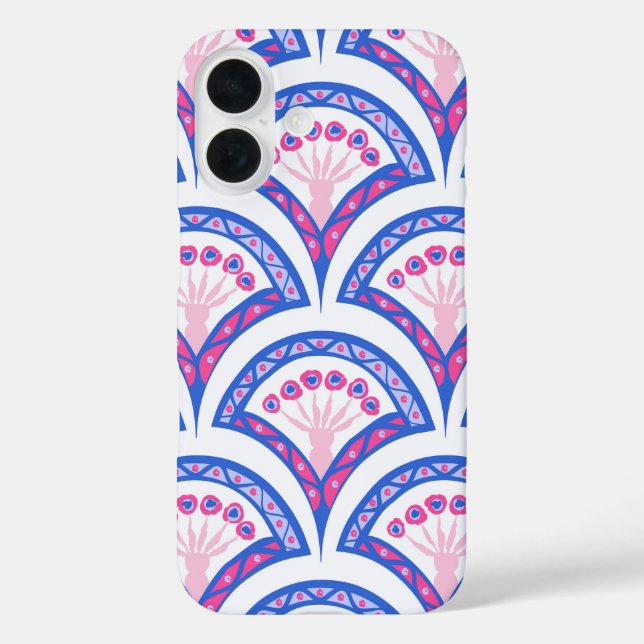 blue floral damask pattern  Case-Mate iPhone case (Back)