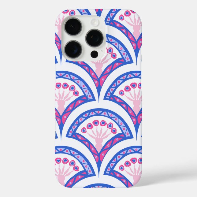 blue floral damask pattern  Case-Mate iPhone case (Back)