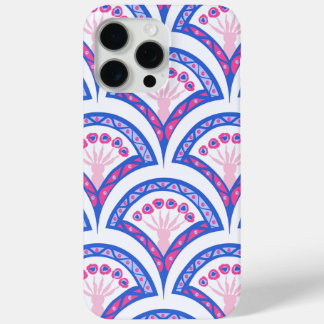 blue floral damask pattern iPhone 15 pro max case