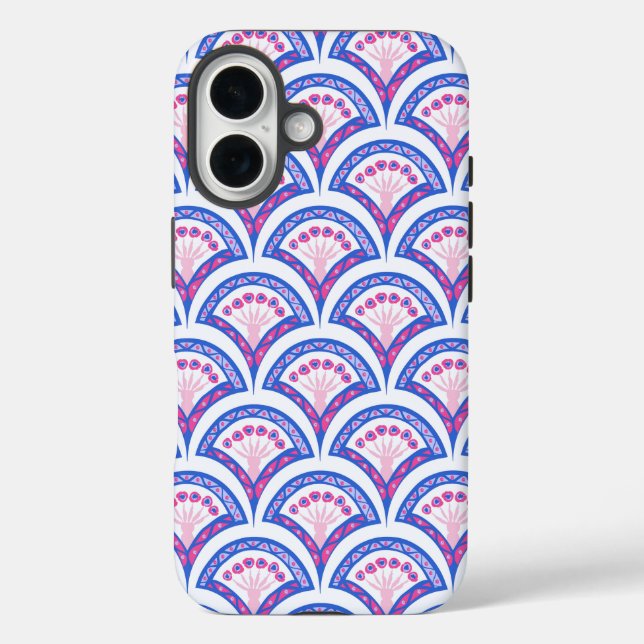 blue floral damask pattern  Case-Mate iPhone case (Back)