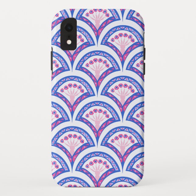 blue floral damask pattern  Case-Mate iPhone case (Back)