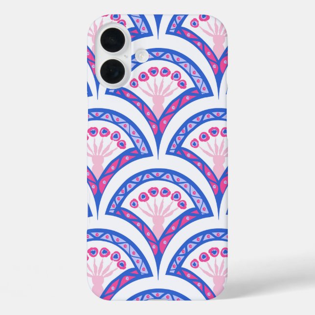 blue floral damask pattern  Case-Mate iPhone case (Back)
