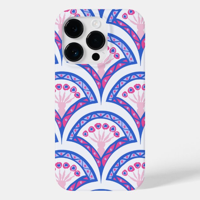 blue floral damask pattern  Case-Mate iPhone case (Back)