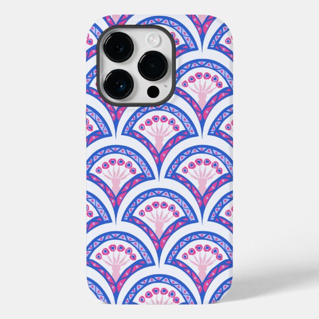 blue floral damask pattern  Case-Mate iPhone case (Back)