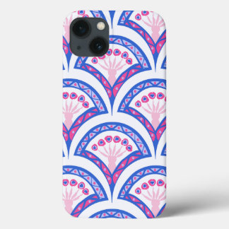 blue floral damask pattern iPhone 13 case
