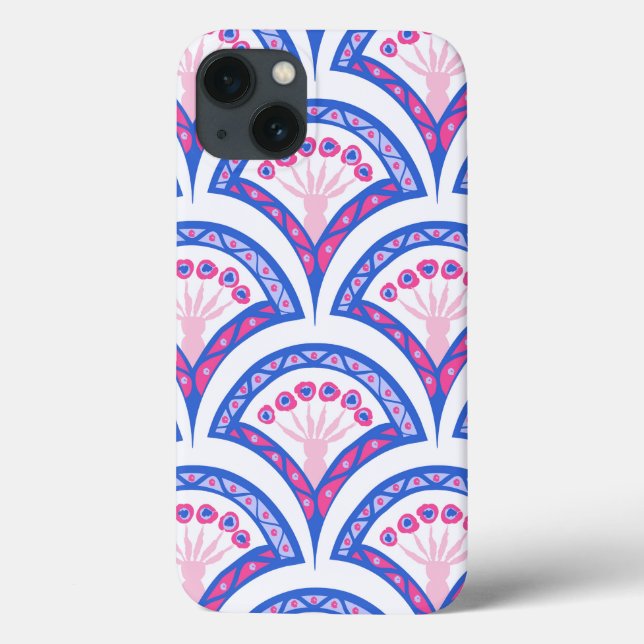 blue floral damask pattern  Case-Mate iPhone case (Back)