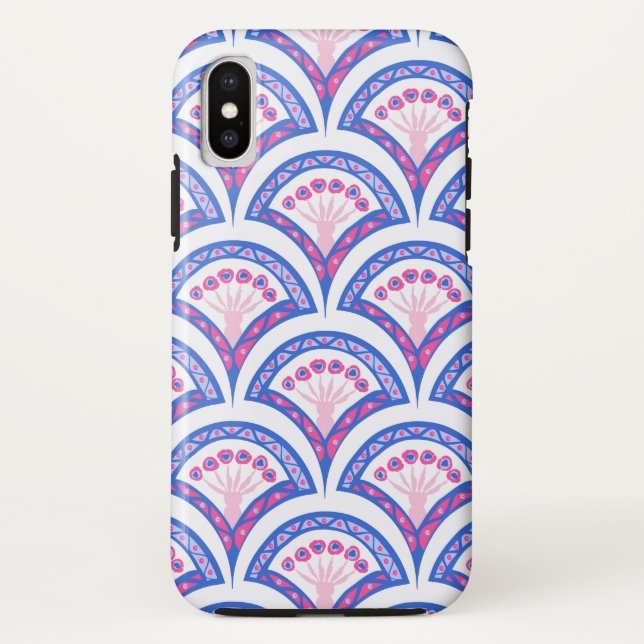 blue floral damask pattern  Case-Mate iPhone case (Back)