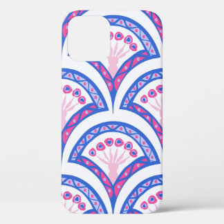 blue floral damask pattern iPhone 12 case