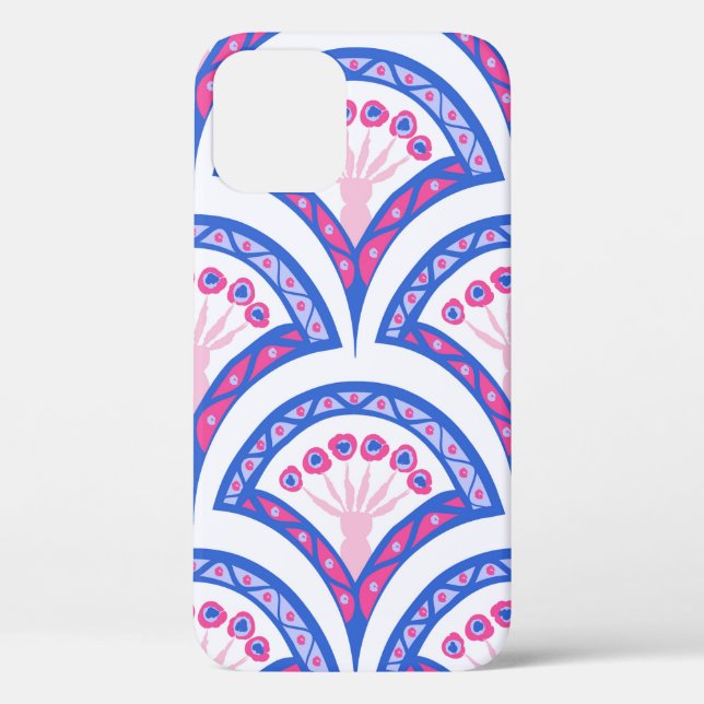 blue floral damask pattern  Case-Mate iPhone case (Back)
