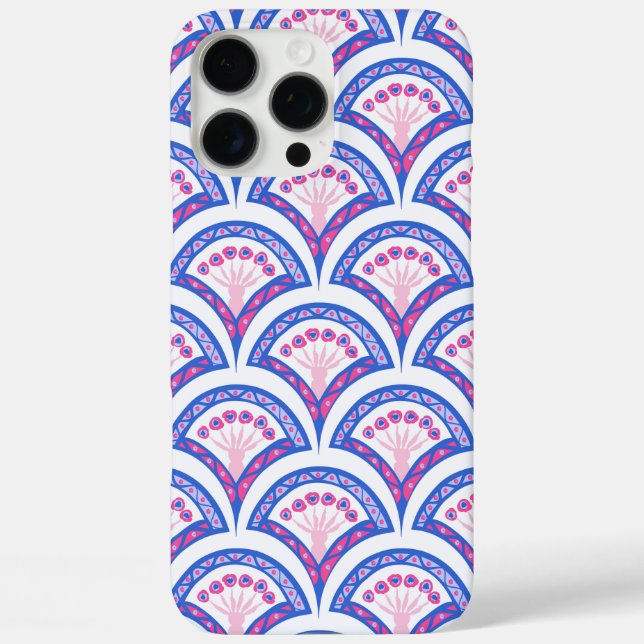 blue floral damask pattern  Case-Mate iPhone case (Back)