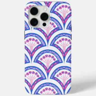 blue floral damask pattern  iPhone 15 pro max case