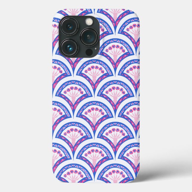 blue floral damask pattern  Case-Mate iPhone case (Back)