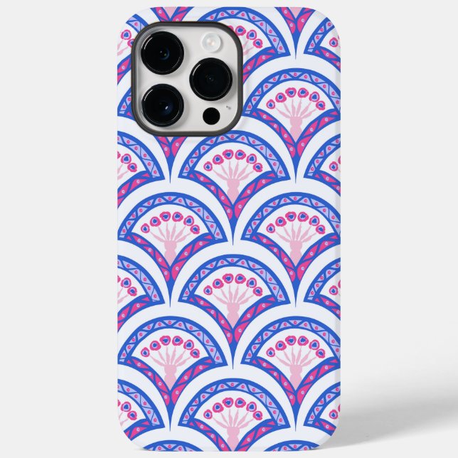 blue floral damask pattern  Case-Mate iPhone case (Back)