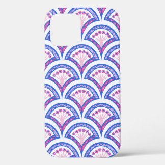 blue floral damask pattern  iPhone 12 pro case