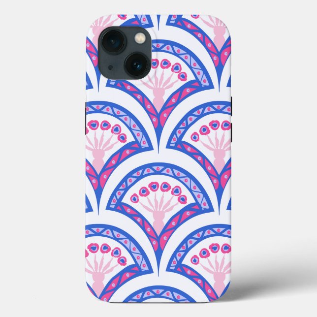 blue floral damask pattern  Case-Mate iPhone case (Back)