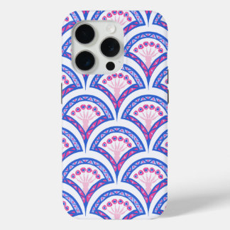 blue floral damask pattern  iPhone 15 pro case