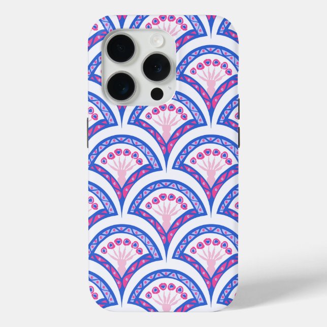 blue floral damask pattern  Case-Mate iPhone case (Back)
