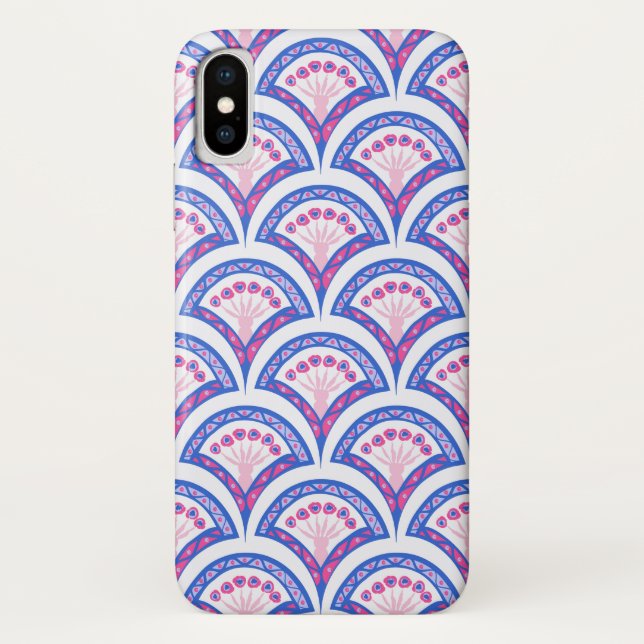 blue floral damask pattern  Case-Mate iPhone case (Back)