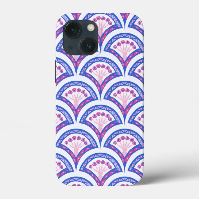 blue floral damask pattern  Case-Mate iPhone case (Back)