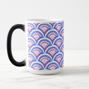 blue floral damask pattern color morph mug
