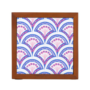 blue floral damask pattern  desk organizer