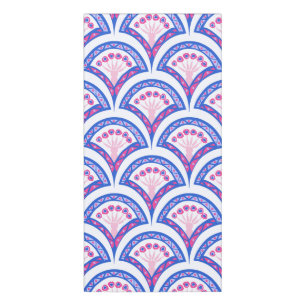 blue floral damask pattern  door sign