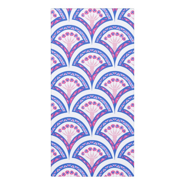 blue floral damask pattern  door sign (Classic Front Vert)