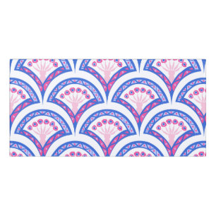 blue floral damask pattern  door sign