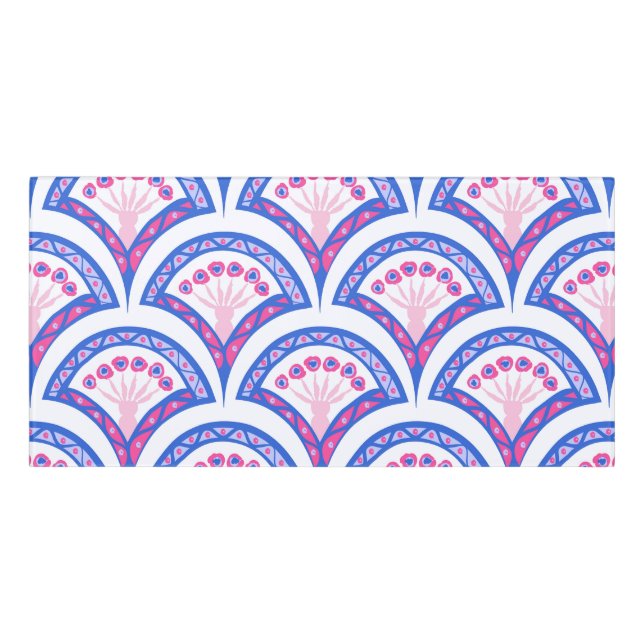 blue floral damask pattern  door sign (Classic Front)