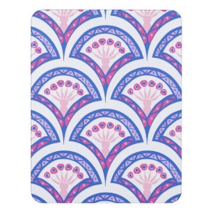 blue floral damask pattern  door sign