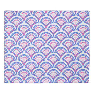 blue floral damask pattern duvet cover