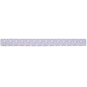blue floral damask pattern elastic hair tie