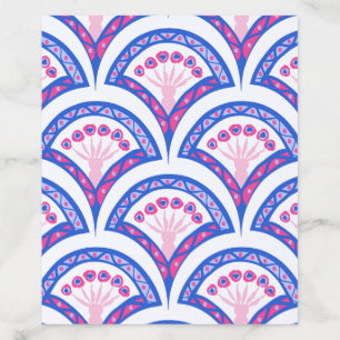 blue floral damask pattern envelope liner